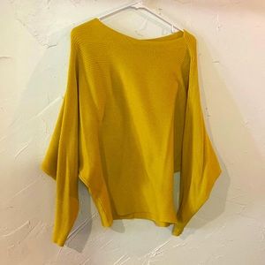 Yellow Women's Batwing Sleeves Knitted Dolman Sweaters Pullovers Tops